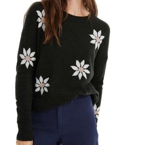 Madewell Floral Intarsia Pullover Sweater, XS